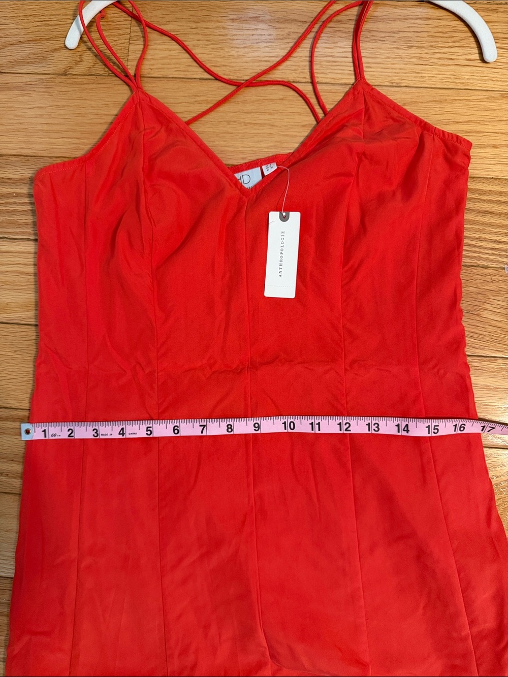 Anthropologie- HD in Paris Vibrant Coral Strappy Maxi Dress - Picture 4 of 13